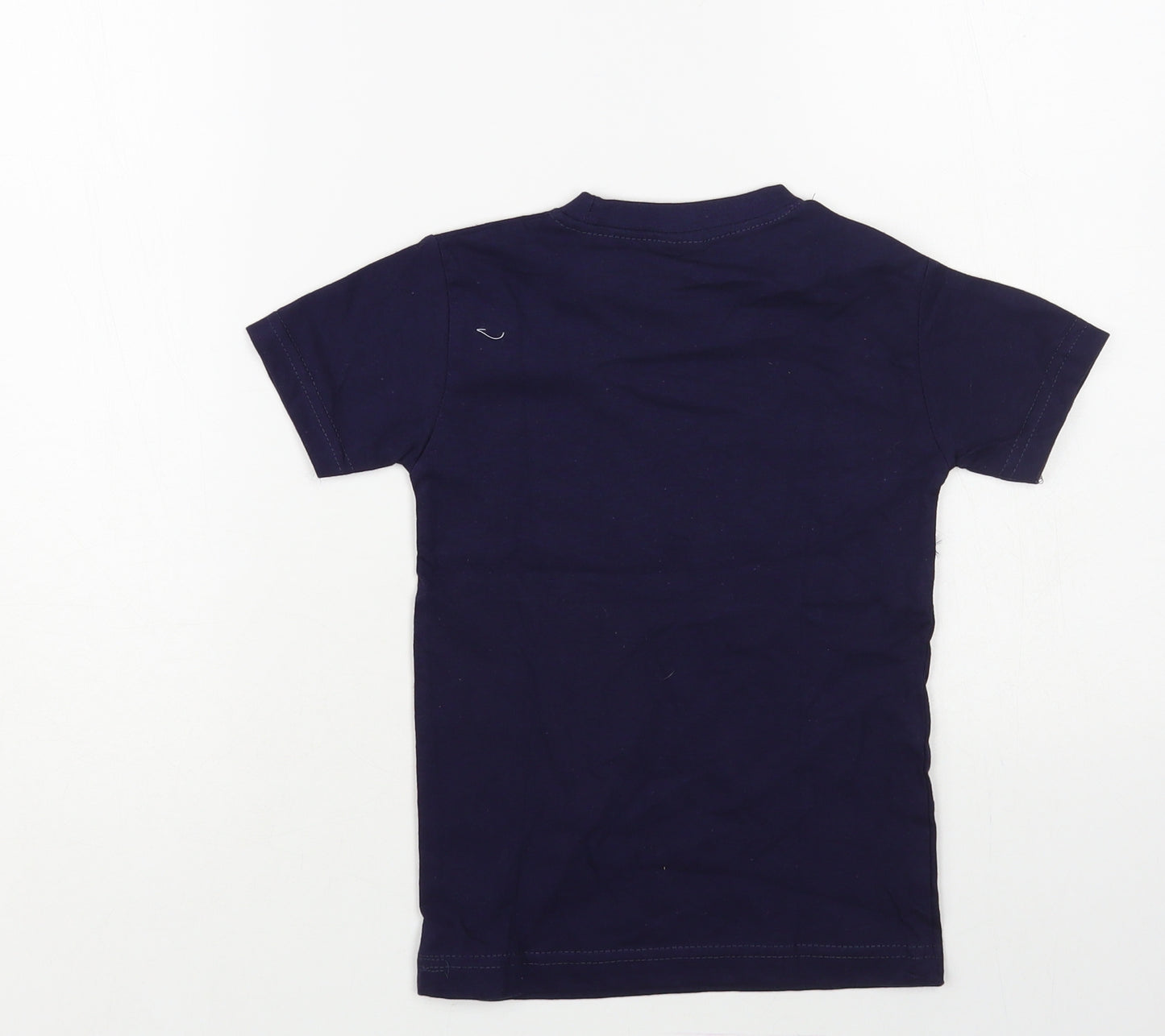 Dolphin Boys Blue Cotton Pullover T-Shirt Size 7-8 Years Crew Neck Pullover - Egypt