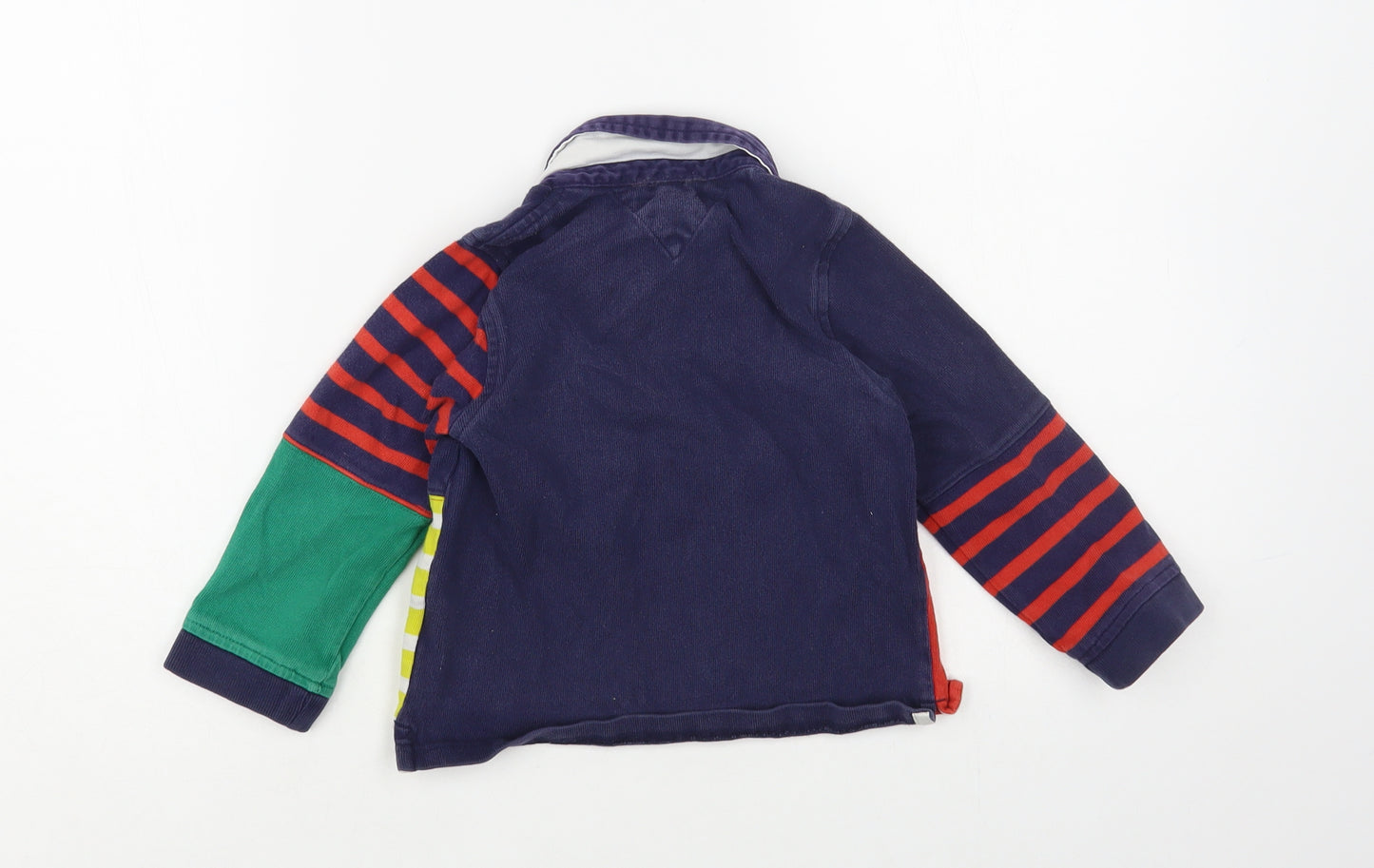 Tommy Hilfiger Boys Multicoloured Striped Cotton Pullover Polo Size 3 Years Collared Button