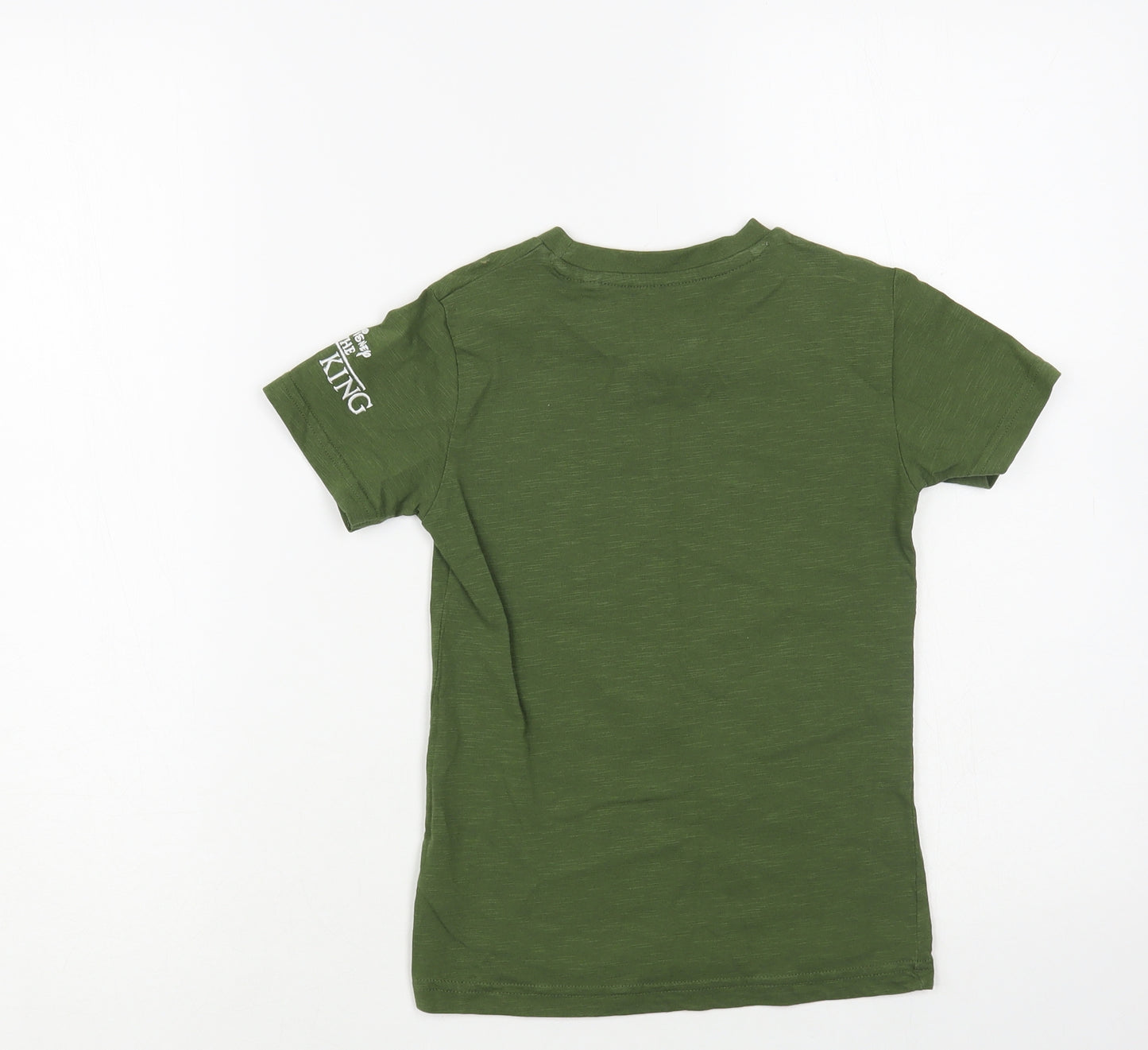 NEXT Girls Green Cotton Pullover T-Shirt Size 4-5 Years Crew Neck Pullover - The Lion King