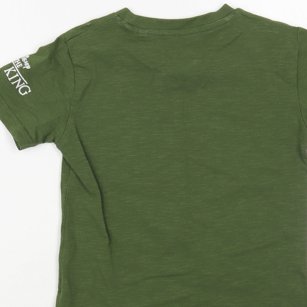 NEXT Girls Green Cotton Pullover T-Shirt Size 4-5 Years Crew Neck Pullover - The Lion King