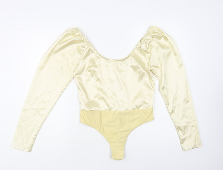 In the Style Womens Gold Polyester Bodysuit One-Piece Size 10 Snap