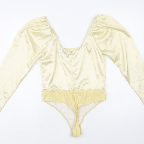 In the Style Womens Gold Polyester Bodysuit One-Piece Size 10 Snap