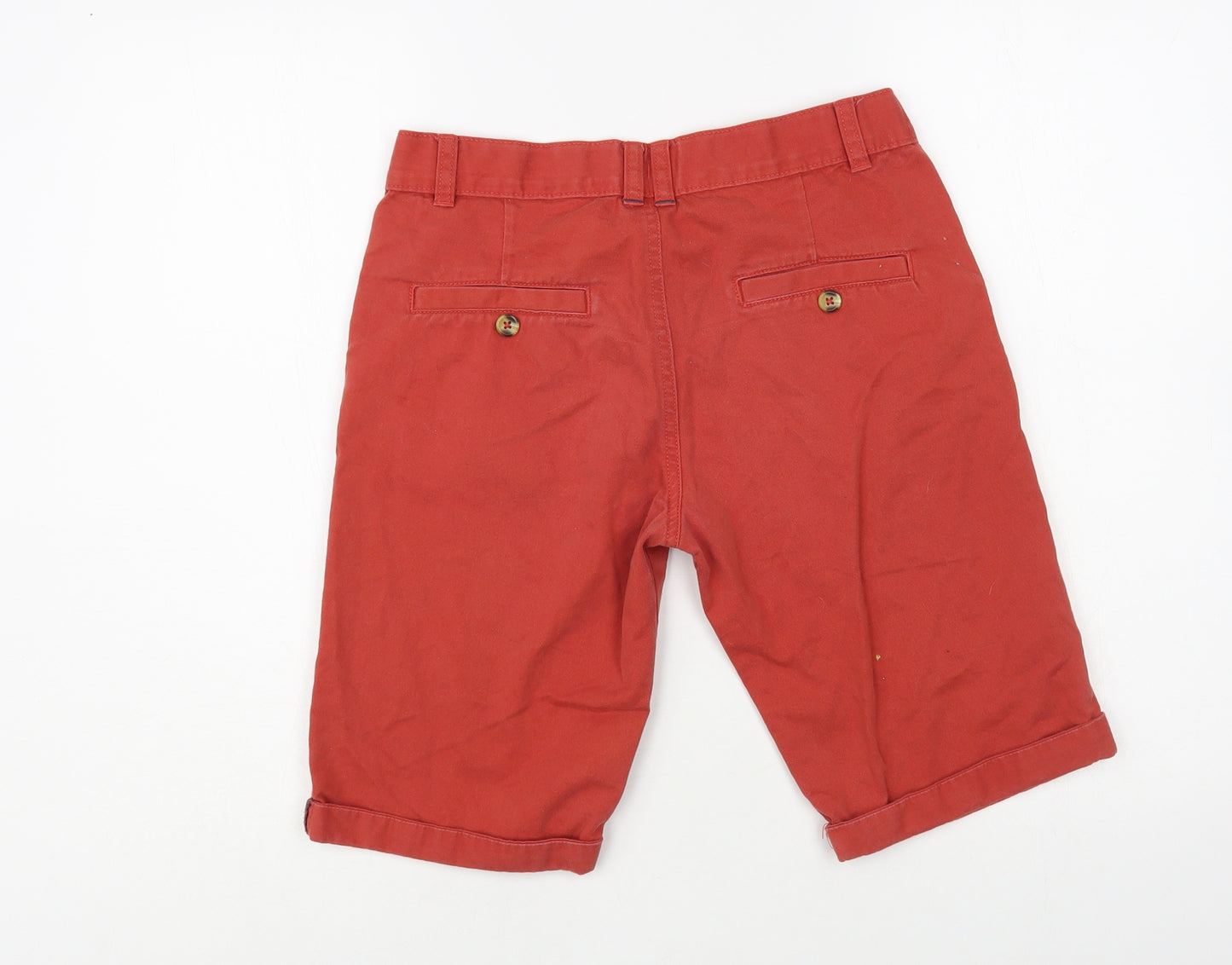 F&F Boys Red Cotton Chino Shorts Size 11-12 Years Regular Zip