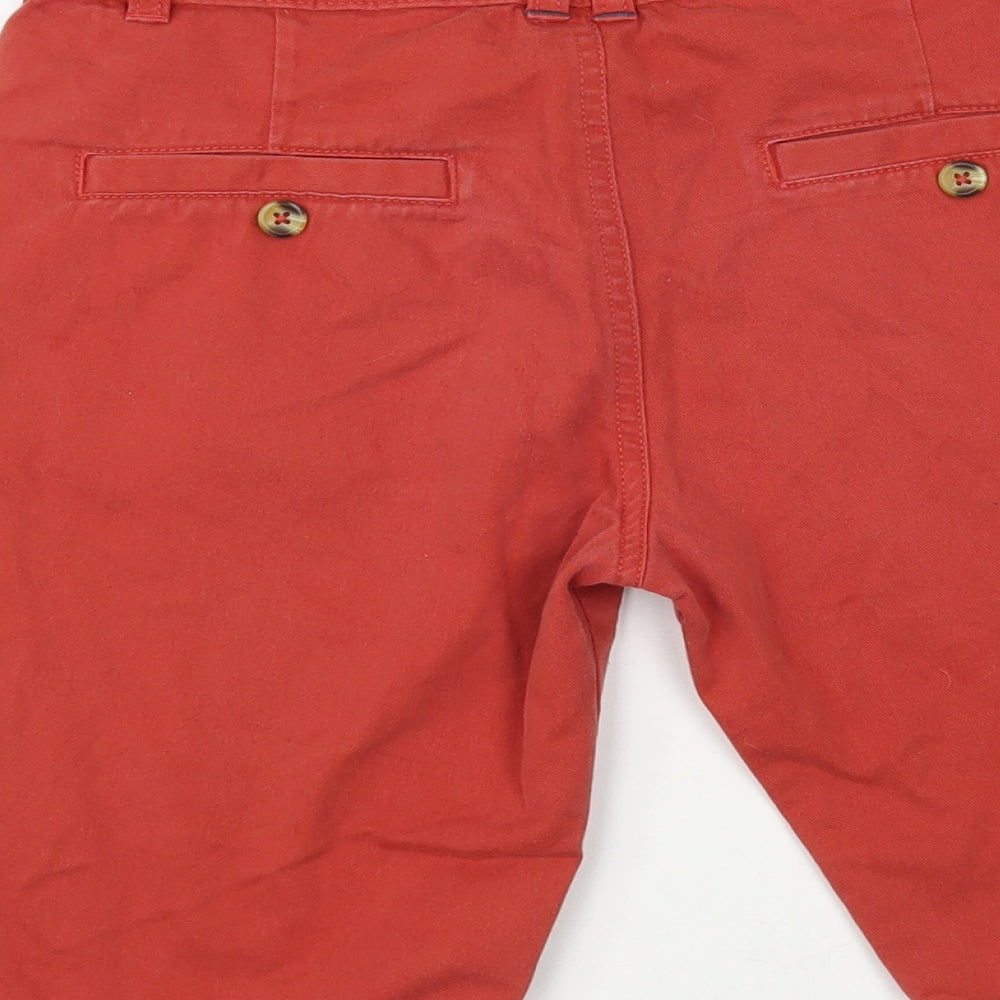 F&F Boys Red Cotton Chino Shorts Size 11-12 Years Regular Zip