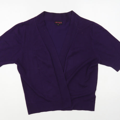 Image Womens Purple V-Neck Viscose Cardigan Jumper Size XL