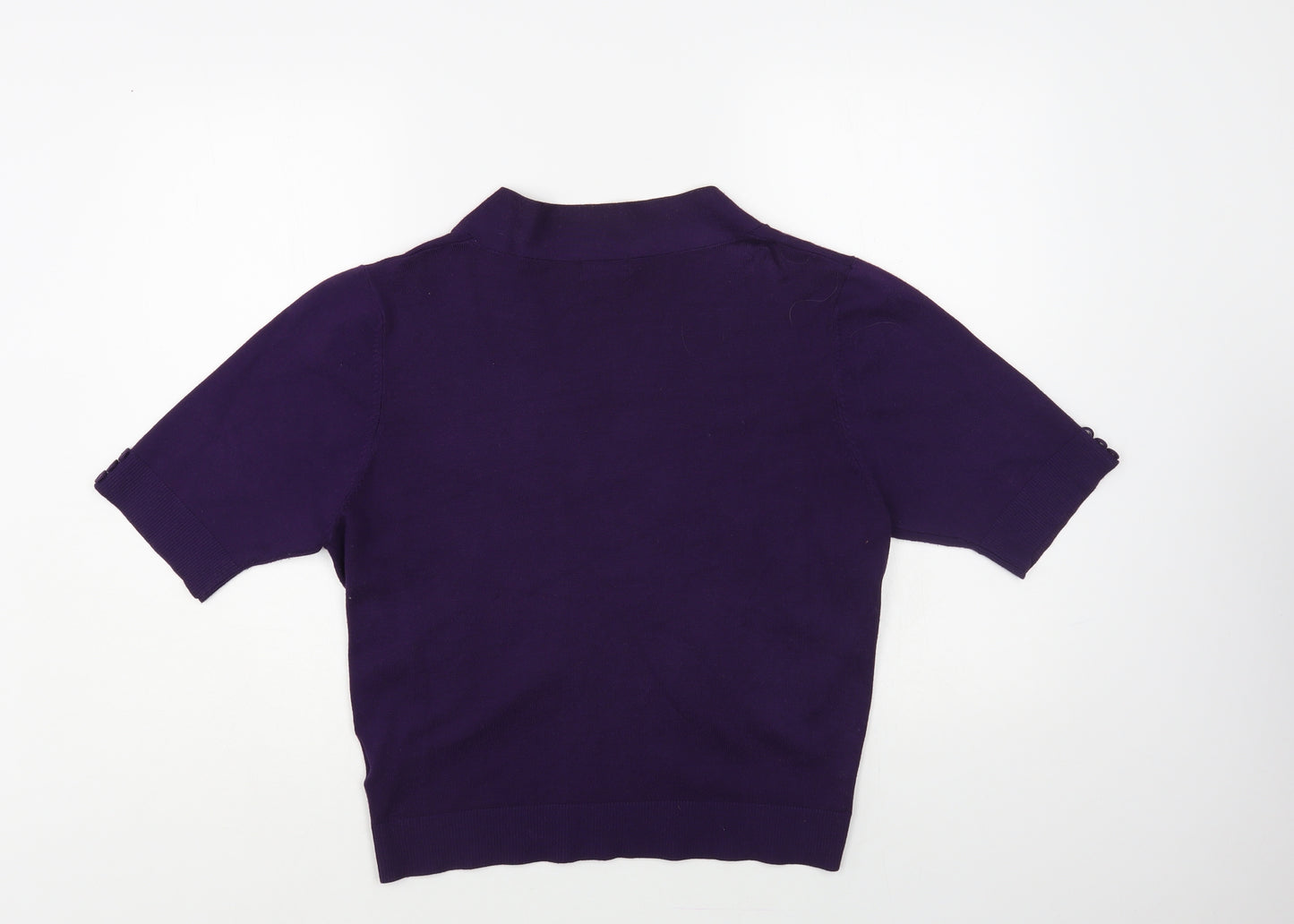 Image Womens Purple V-Neck Viscose Cardigan Jumper Size XL