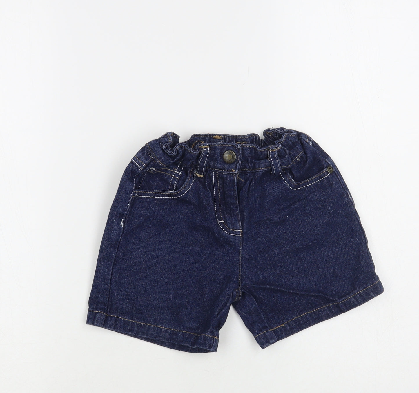 Denim Co. Boys Blue Cotton Chino Shorts Size 6-7 Years Regular Snap