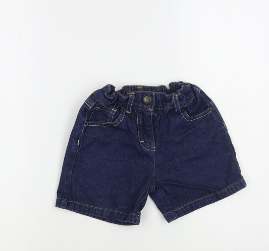 Denim Co. Boys Blue Cotton Chino Shorts Size 6-7 Years Regular Snap