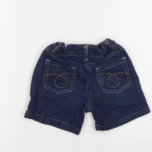 Denim Co. Boys Blue Cotton Chino Shorts Size 6-7 Years Regular Snap