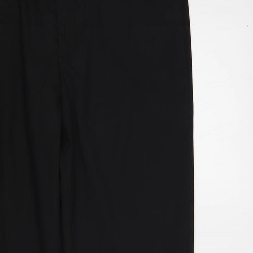 Dunnes Stores Mens Black Polyester Dress Pants Trousers Size 36 in L33 in Regular Button