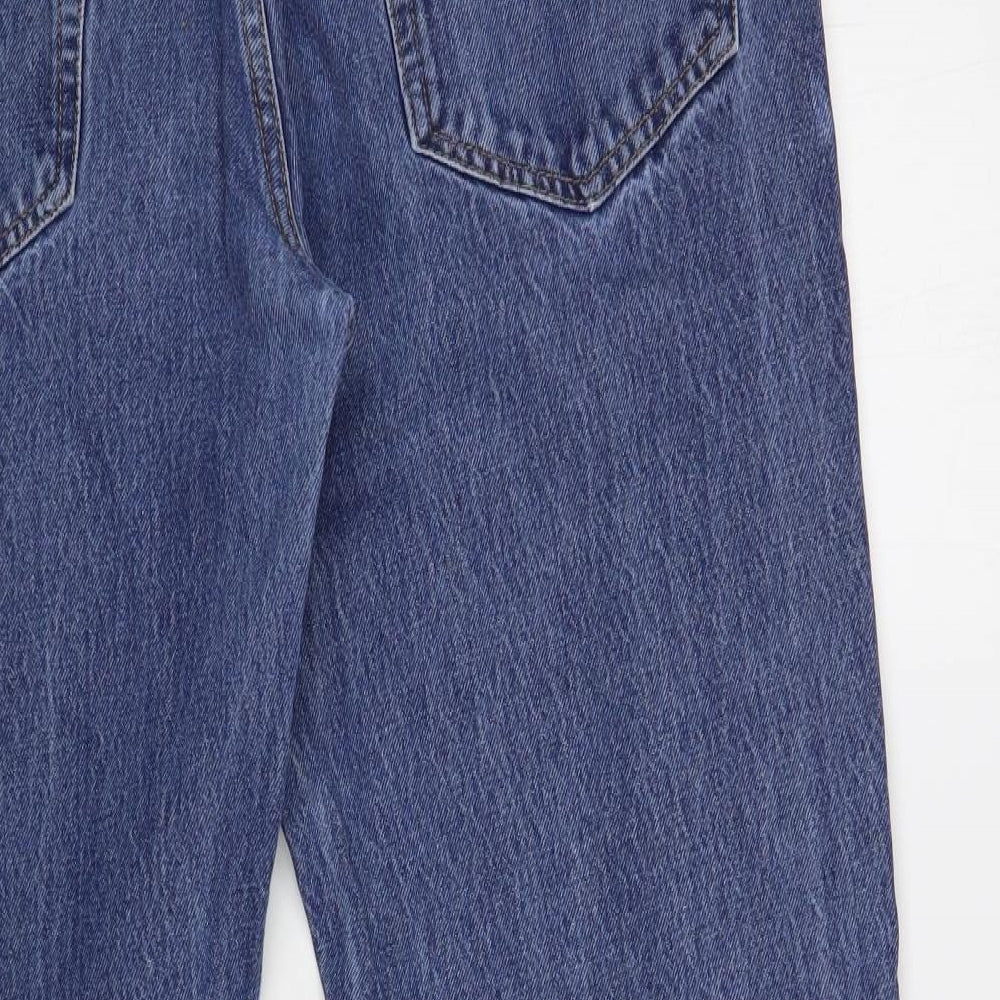 Mango Womens Blue Cotton Tapered Jeans Size 18 L30 in Regular Button