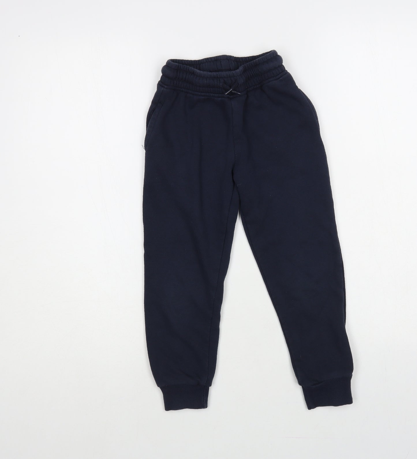 Dunnes Stores Boys Blue Cotton Jogger Trousers Size 6 Years Regular Drawstring