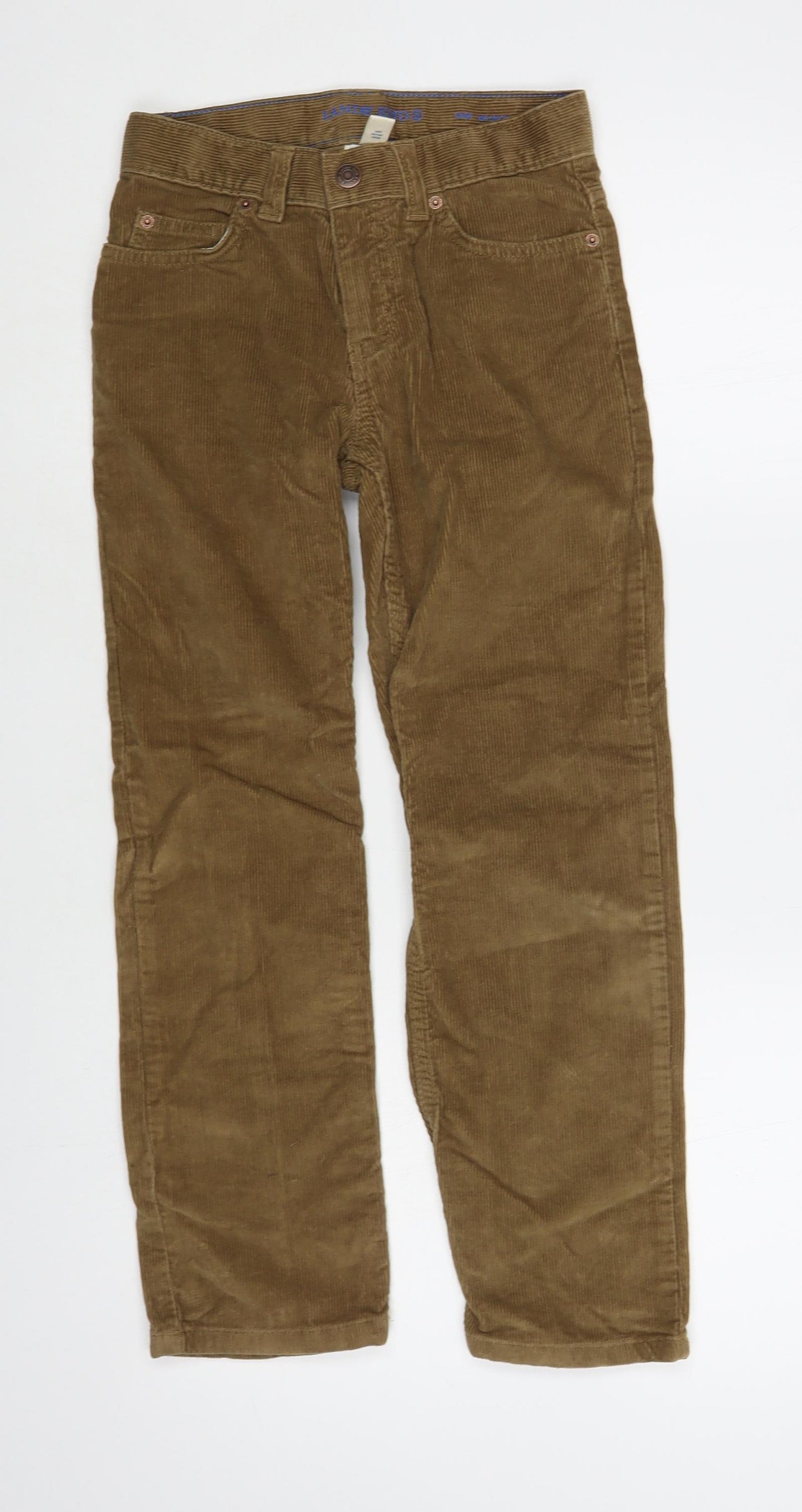 Lands' End Boys Brown Cotton Chino Trousers Size 8-9 Years Regular Button