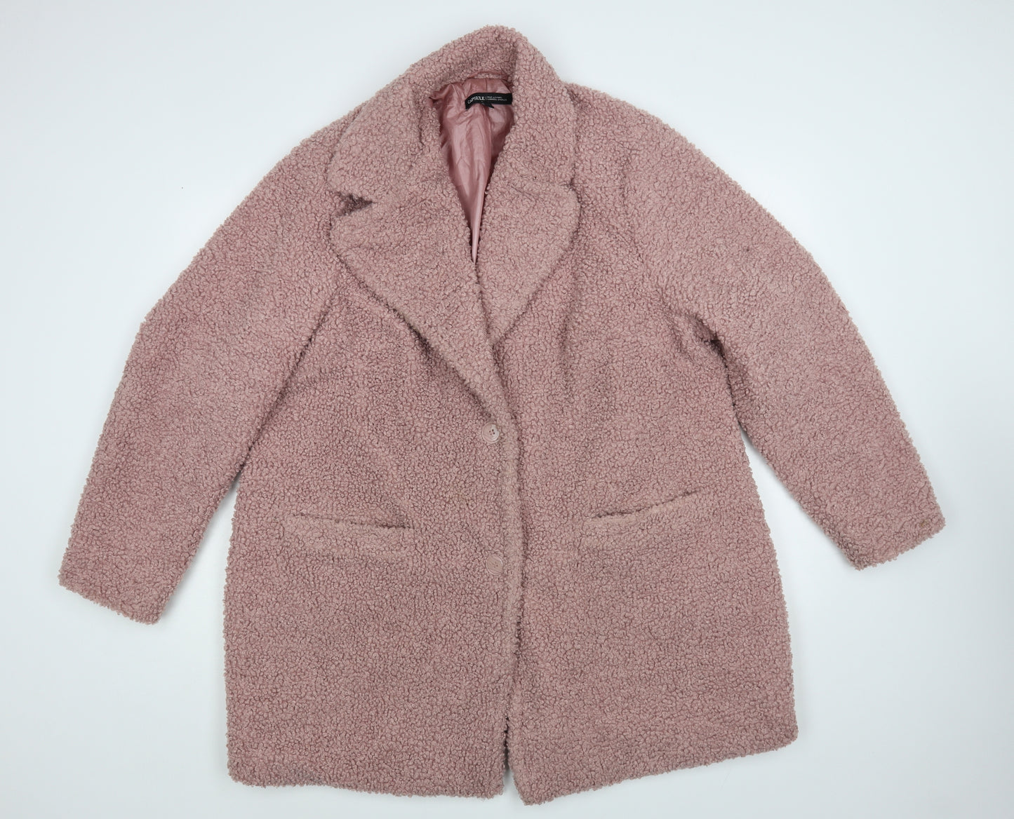 Capsule Womens Pink Pea Coat Coat Size 20 Button