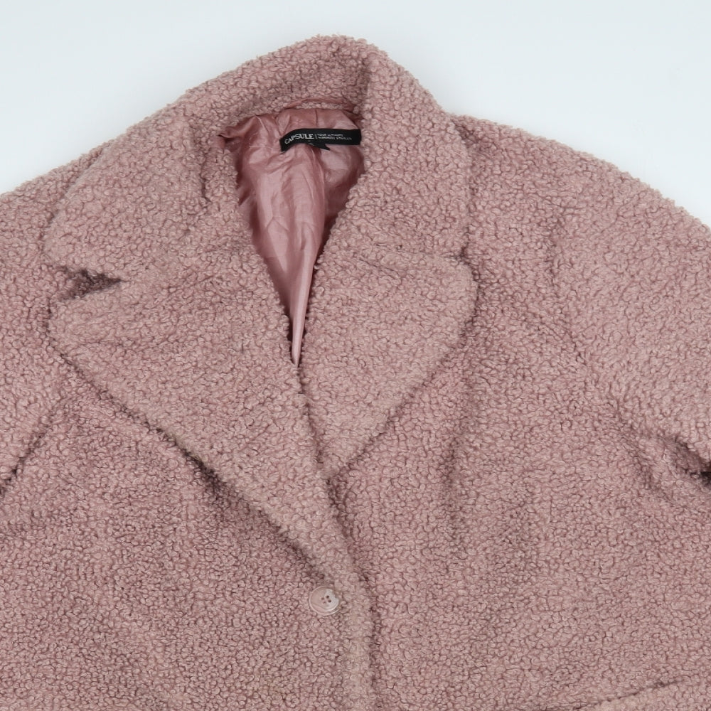 Capsule Womens Pink Pea Coat Coat Size 20 Button