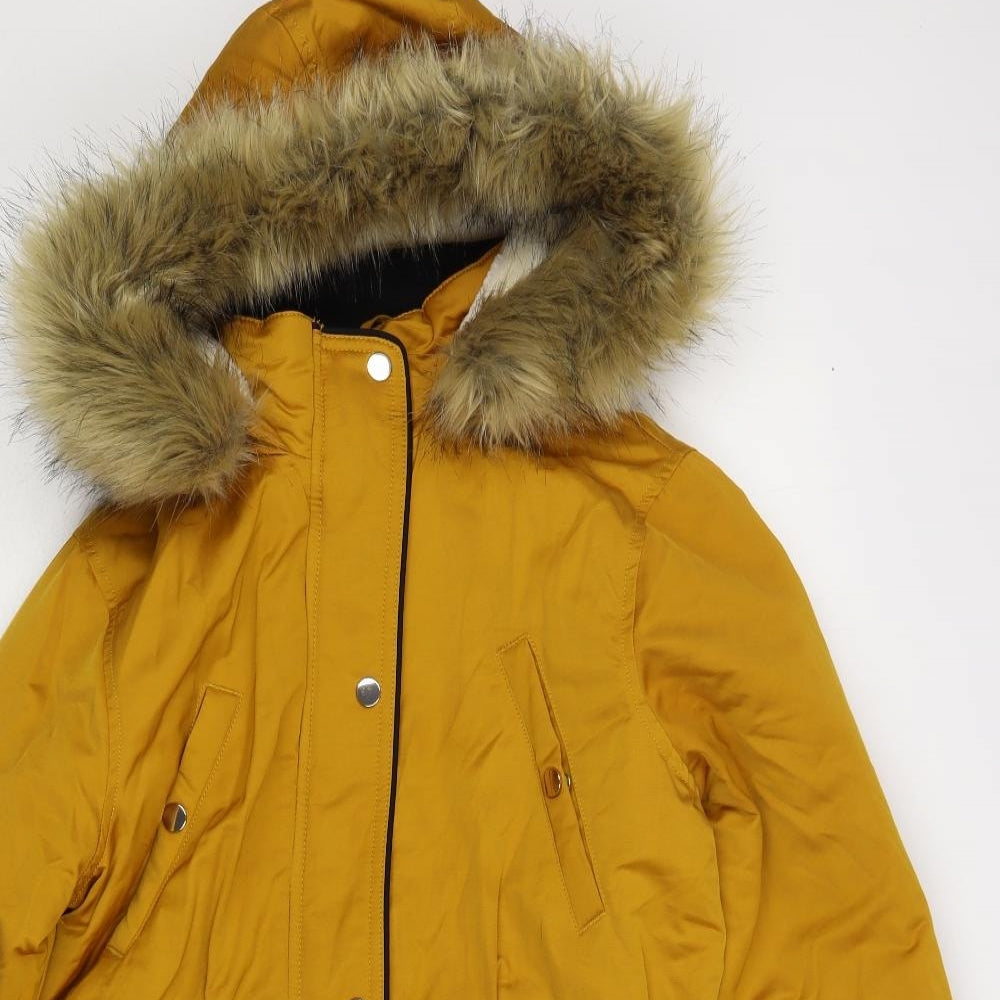 Papaya Womens Yellow Parka Jacket Size 12 Zip