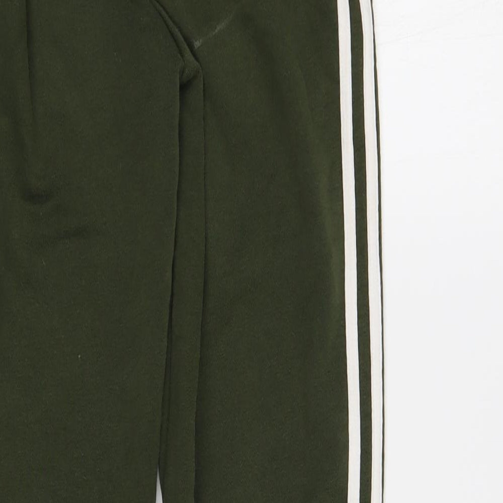adidas Womens Green Cotton Jogger Trousers Size 8 L30 in Regular Drawstring