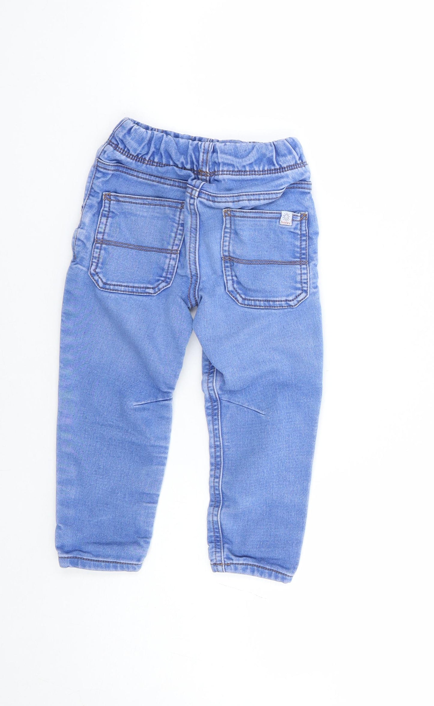 TU Boys Blue Cotton Jogger Jeans Size 18-24 Months Drawstring