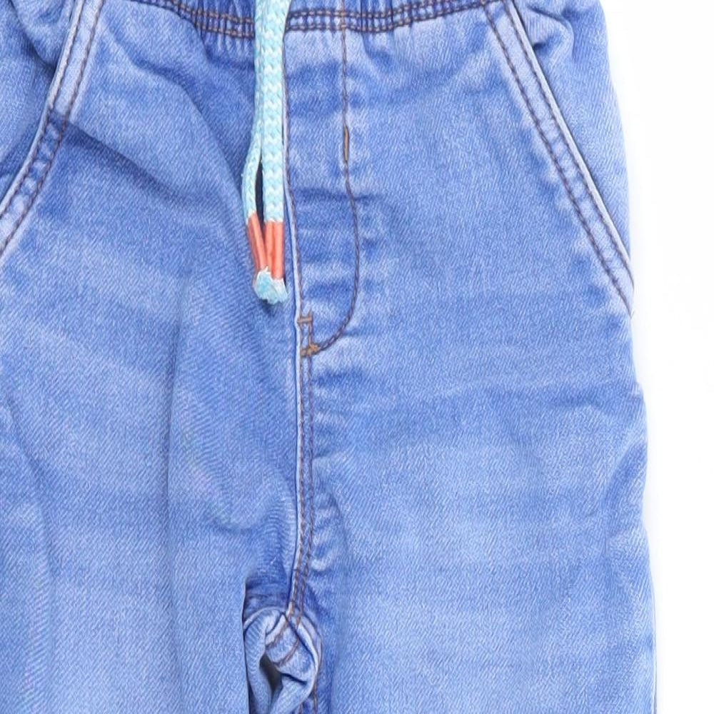 TU Boys Blue Cotton Jogger Jeans Size 18-24 Months Drawstring