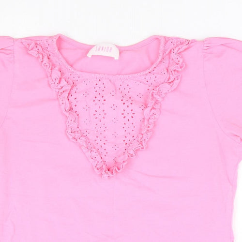 Sabida Womens Pink Cotton Basic T-Shirt Size S Round Neck