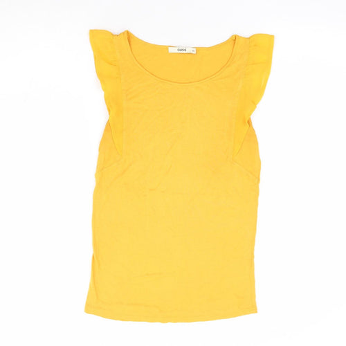 Oasis Womens Yellow Viscose Basic Tank Size XS Round Neck