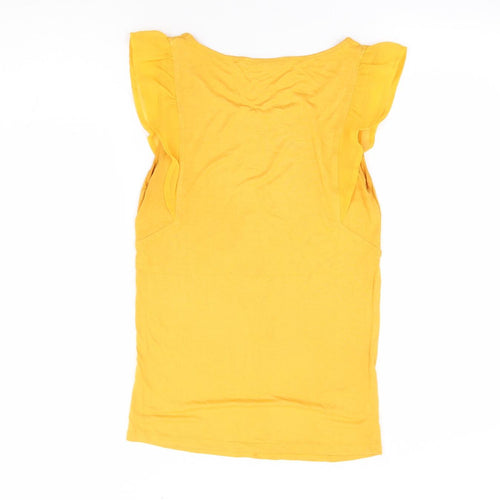 Oasis Womens Yellow Viscose Basic Tank Size XS Round Neck