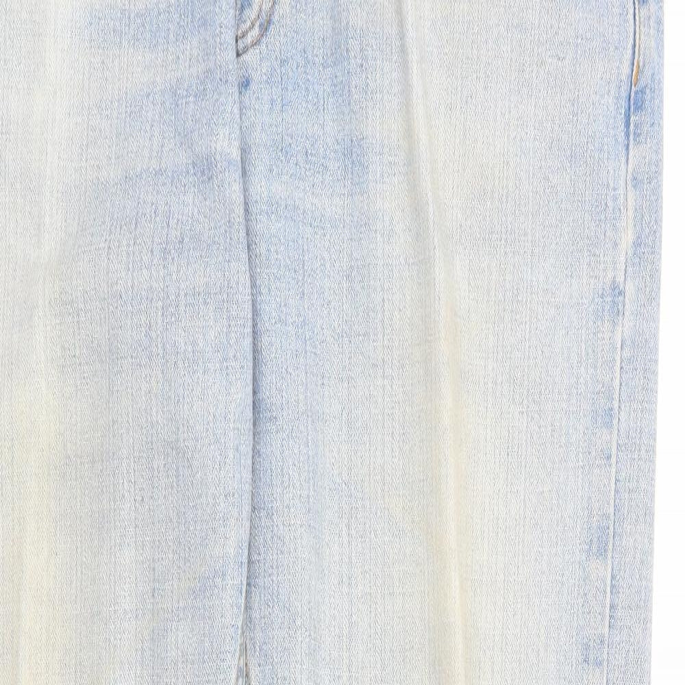 Farah Mens Blue Cotton Straight Jeans Size 38 in L32 in Regular Zip