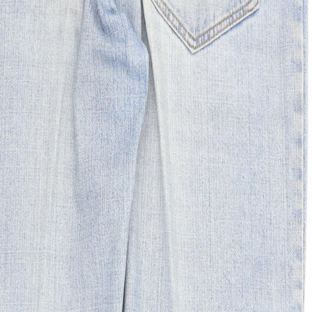Farah Mens Blue Cotton Straight Jeans Size 38 in L32 in Regular Zip