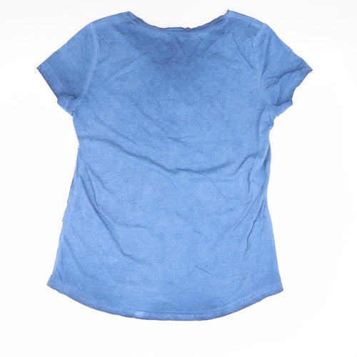 ESMARA Womens Blue Cotton Jersey T-Shirt Size S Round Neck
