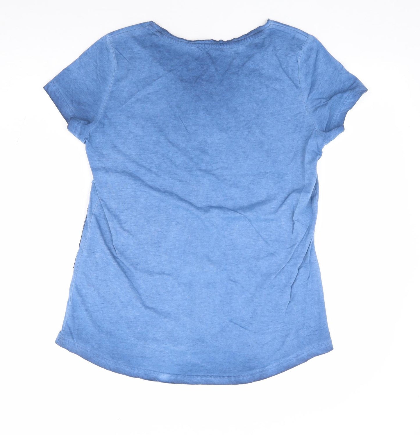 ESMARA Womens Blue Cotton Jersey T-Shirt Size S Round Neck