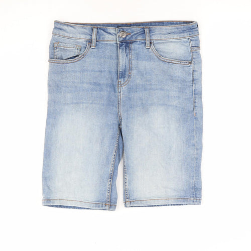 Pep & Co Mens Blue Cotton Bermuda Shorts Size 32 in L11 in Regular Zip