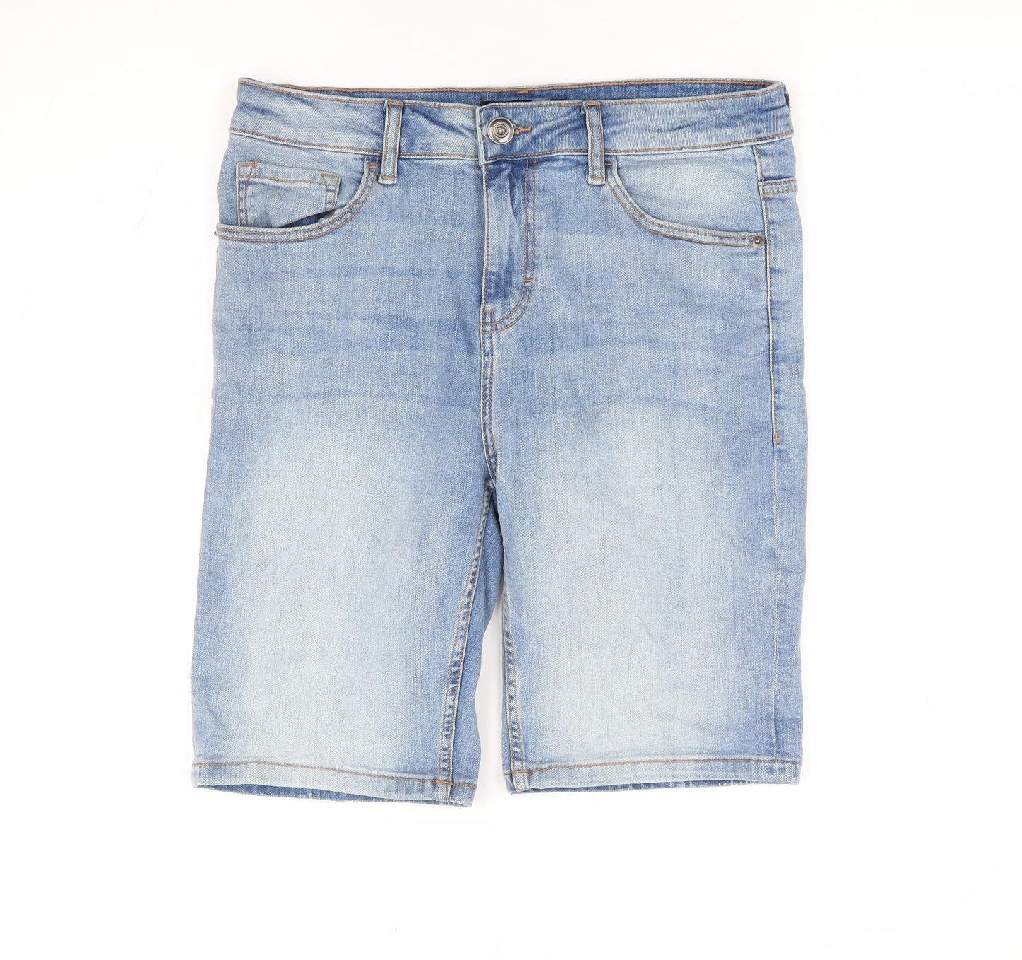 Pep & Co Mens Blue Cotton Bermuda Shorts Size 32 in L11 in Regular Zip