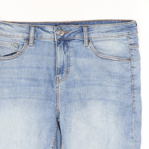 Pep & Co Mens Blue Cotton Bermuda Shorts Size 32 in L11 in Regular Zip
