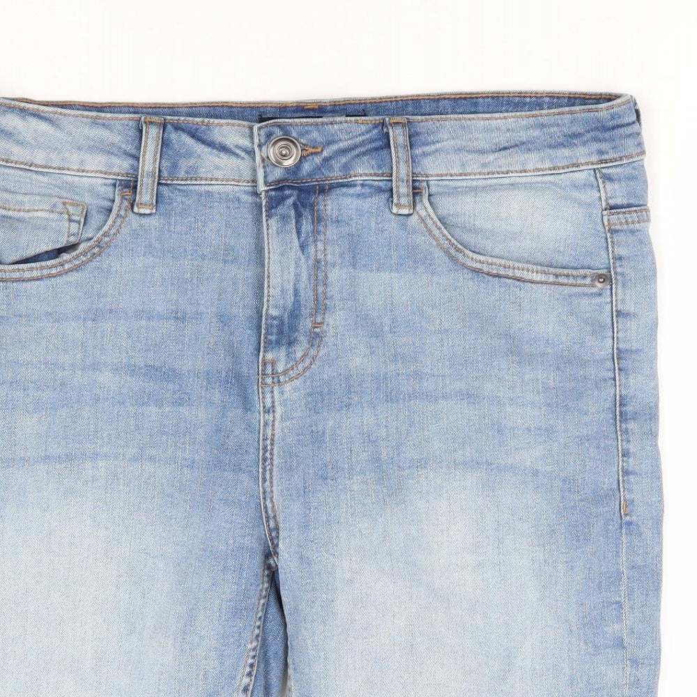 Pep & Co Mens Blue Cotton Bermuda Shorts Size 32 in L11 in Regular Zip