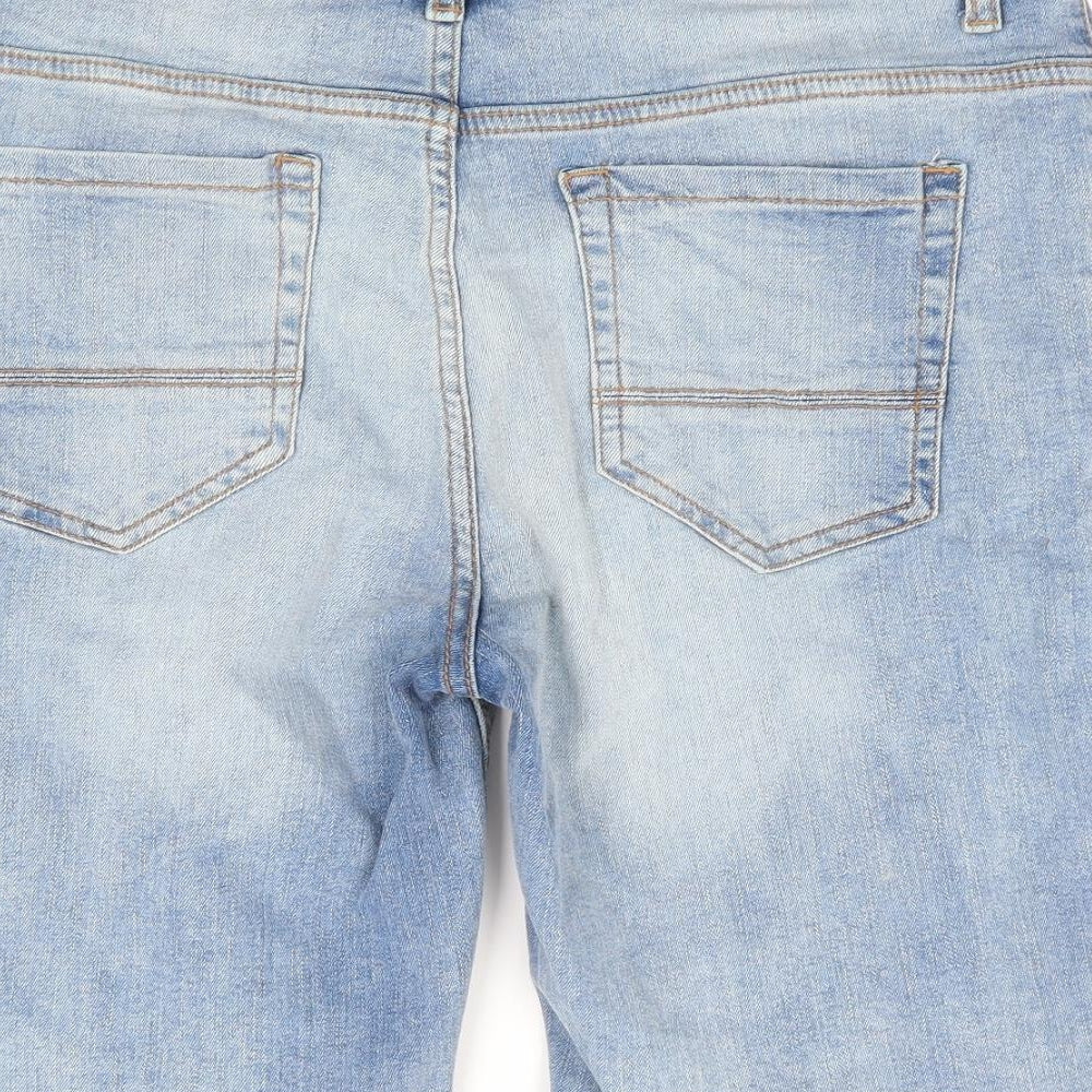 Pep & Co Mens Blue Cotton Bermuda Shorts Size 32 in L11 in Regular Zip