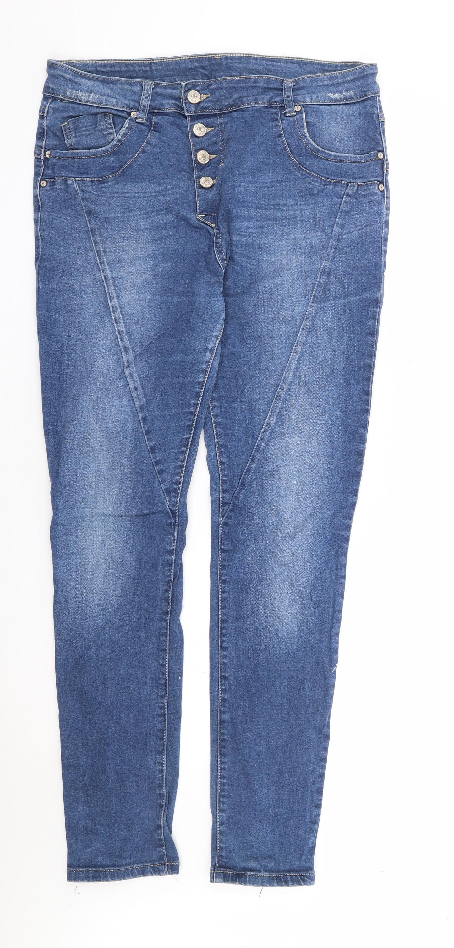 Fashion Jeans Womens Blue Cotton Skinny Jeans Size 29 L30 in Regular Button