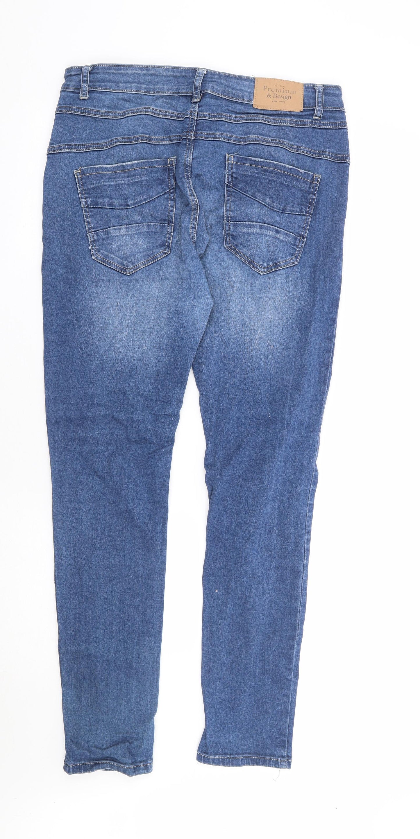 Fashion Jeans Womens Blue Cotton Skinny Jeans Size 29 L30 in Regular Button
