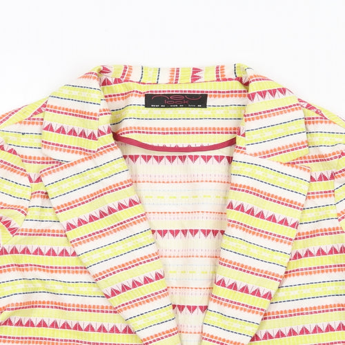 New Look Womens Multicoloured Geometric Jacket Blazer Size 12