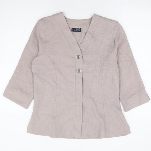 Saloos Collection Womens Beige Jacket Size 12 Button