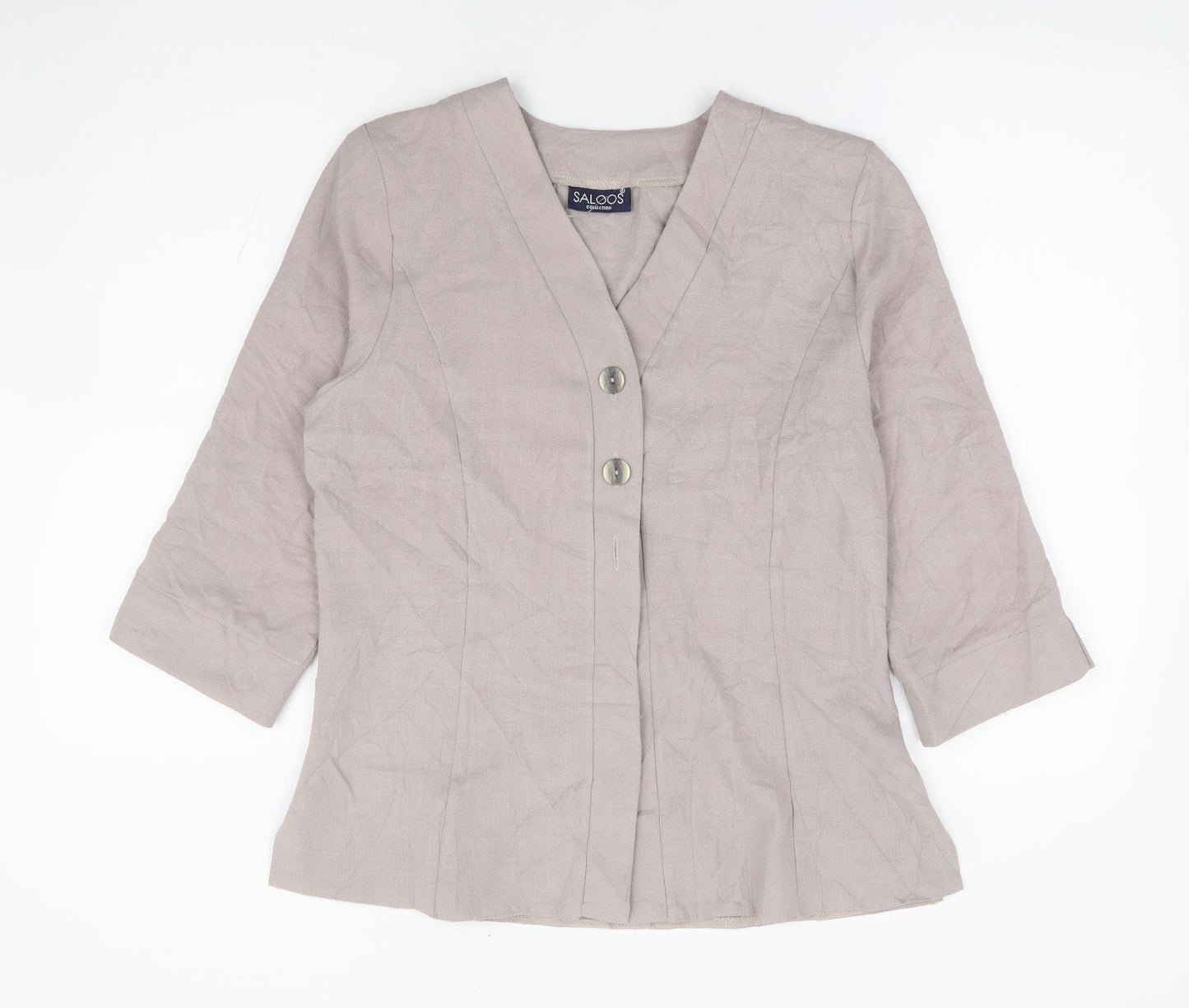 Saloos Collection Womens Beige Jacket Size 12 Button