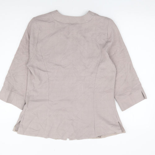 Saloos Collection Womens Beige Jacket Size 12 Button