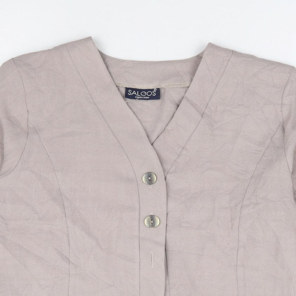 Saloos Collection Womens Beige Jacket Size 12 Button