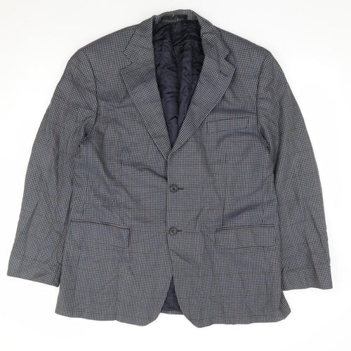 Marks and Spencer Mens Blue Check Wool Jacket Suit Jacket Size 42