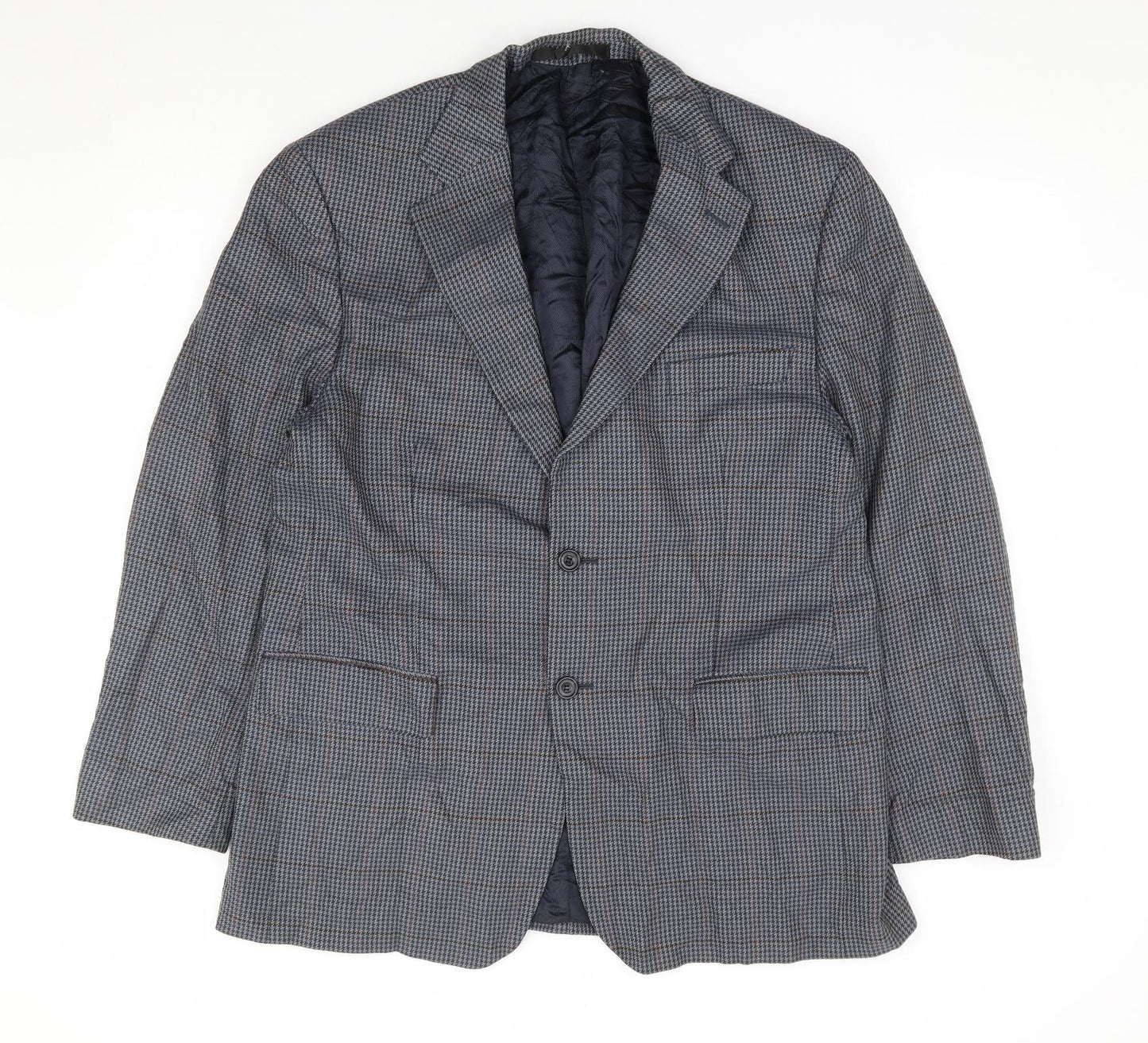 Marks and Spencer Mens Blue Check Wool Jacket Suit Jacket Size 42