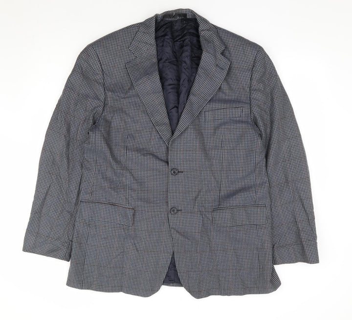 Marks and Spencer Mens Blue Check Wool Jacket Suit Jacket Size 42