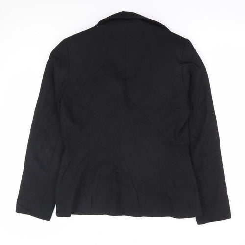 Essentials Womens Black Polyester Jacket Suit Jacket Size 10