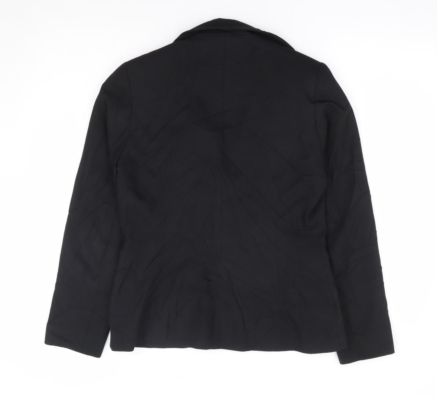 Essentials Womens Black Polyester Jacket Suit Jacket Size 10