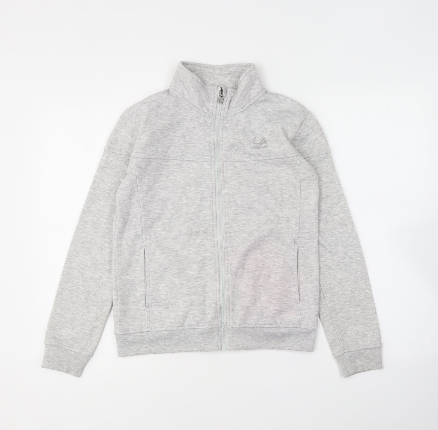 LA Gear Girls Grey Polyester Full Zip Sweatshirt Size 11-12 Years Zip