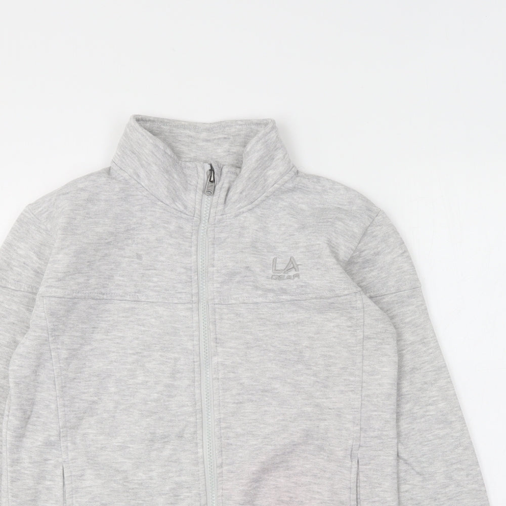 LA Gear Girls Grey Polyester Full Zip Sweatshirt Size 11-12 Years Zip