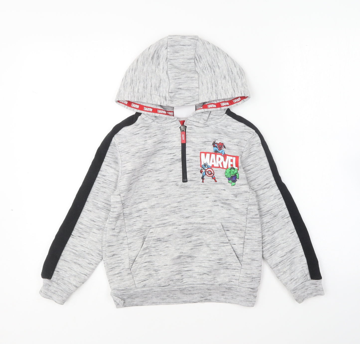Primark Boys Grey Polyester Pullover Hoodie Size 6-7 Years Pullover - Marvel